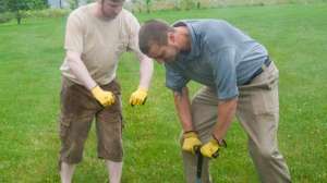 Sept021 Michel Higgs and Jon Blevins of Home Land Septic Consulting probing a drainfield 180731 153739