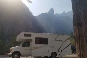 RV in Yosemtie during current wildfires