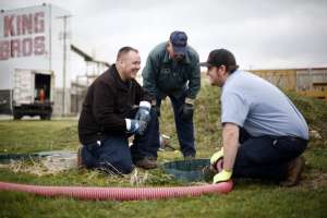 Positive work culture leadership employees smiling